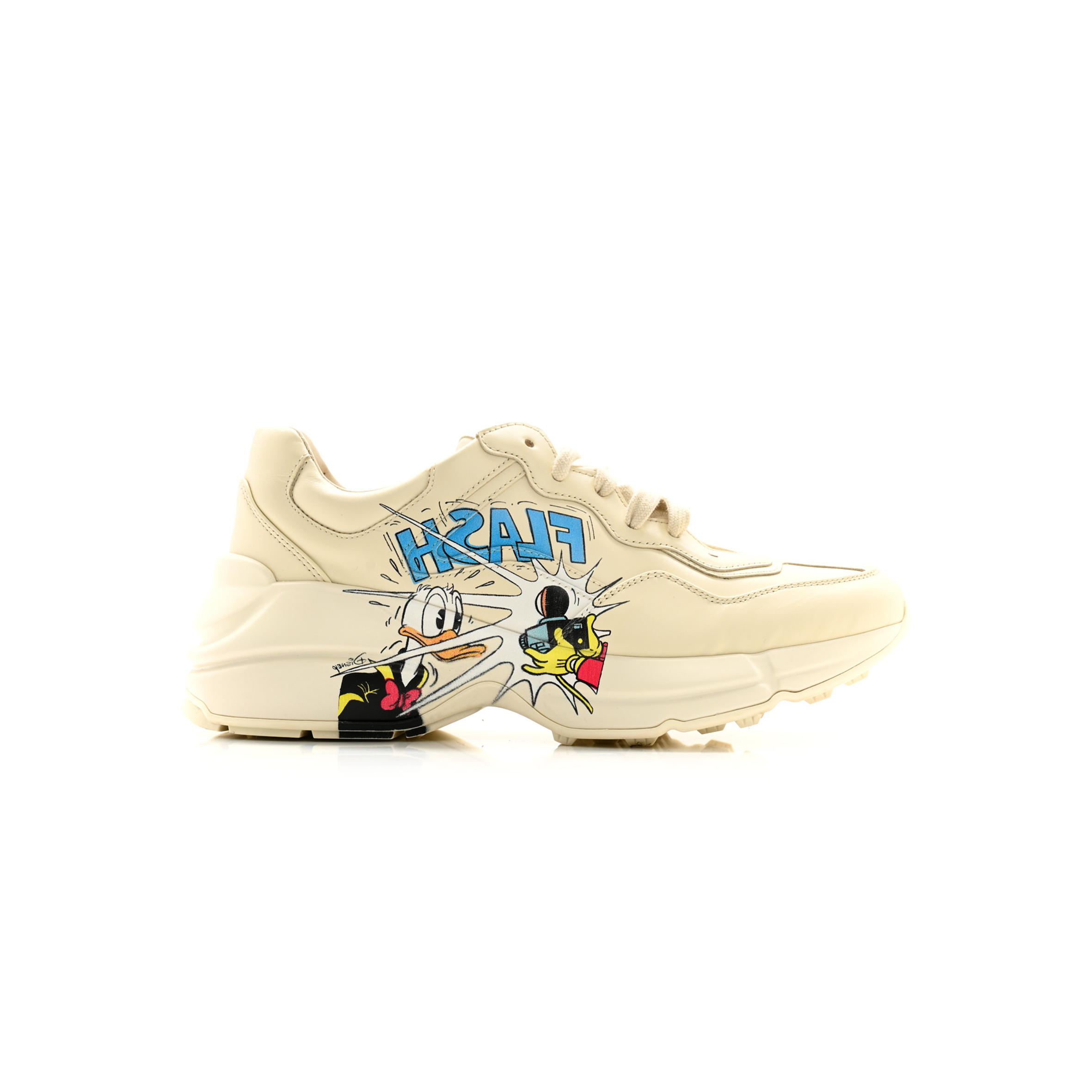 GUCCI X DISNEY CALFSKIN DONALD DUCK RHYTON SNEAKERS 646509